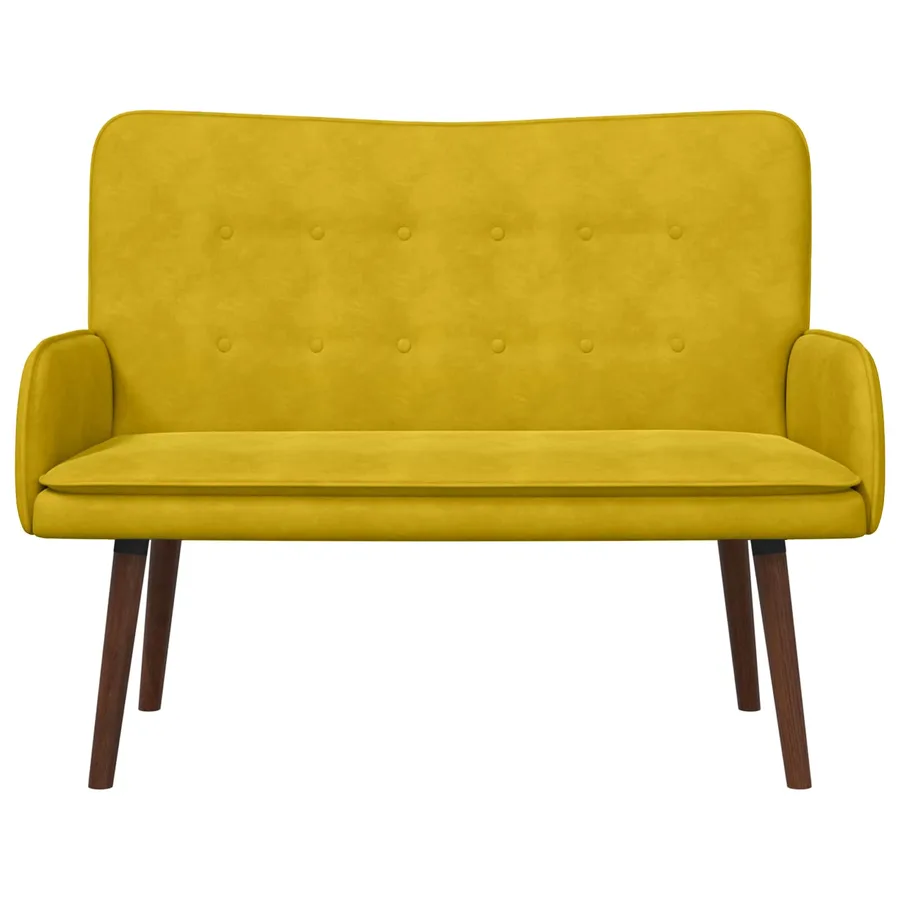 Sofa 2 places Jaune 115 x 61 x 87 cm Velours - 4
