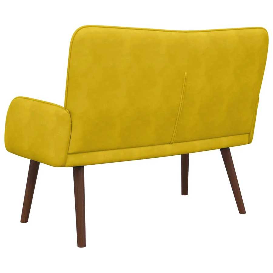 Sofa 2 places Jaune 115 x 61 x 87 cm Velours - 6