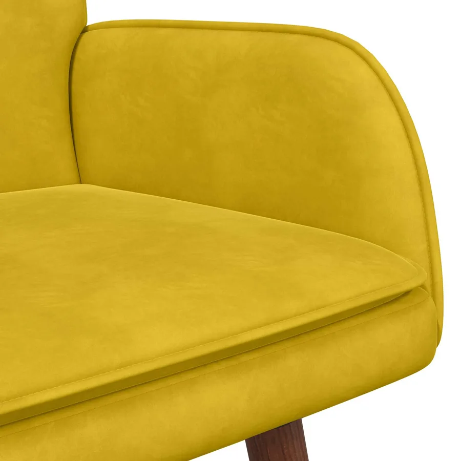 Sofa 2 places Jaune 115 x 61 x 87 cm Velours - 7