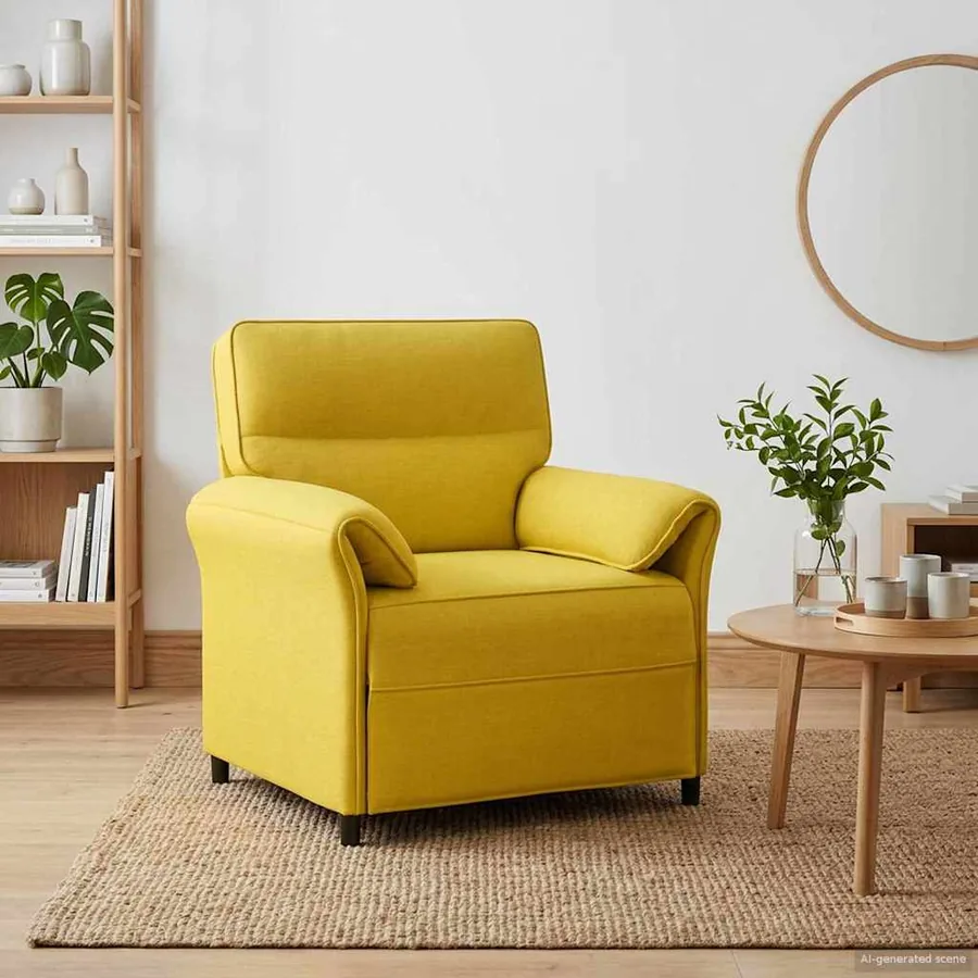 Canapé 100% polyester, cadre en métal, MDF, Contreplaqué