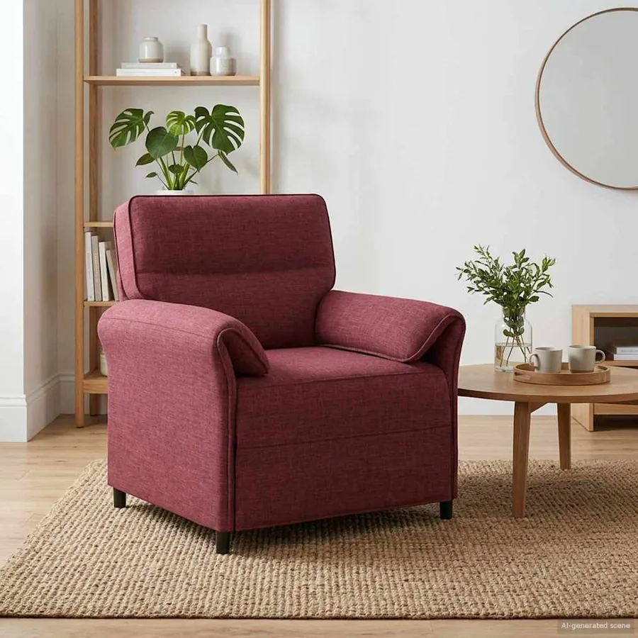 Canapé 100% polyester, cadre en métal, MDF, Contreplaqué