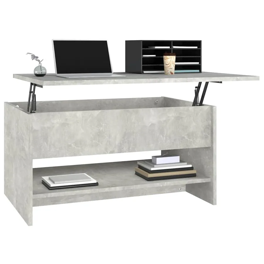 Table basse Gris béton 80x50x40 cm Bois d'ingénierie - 4