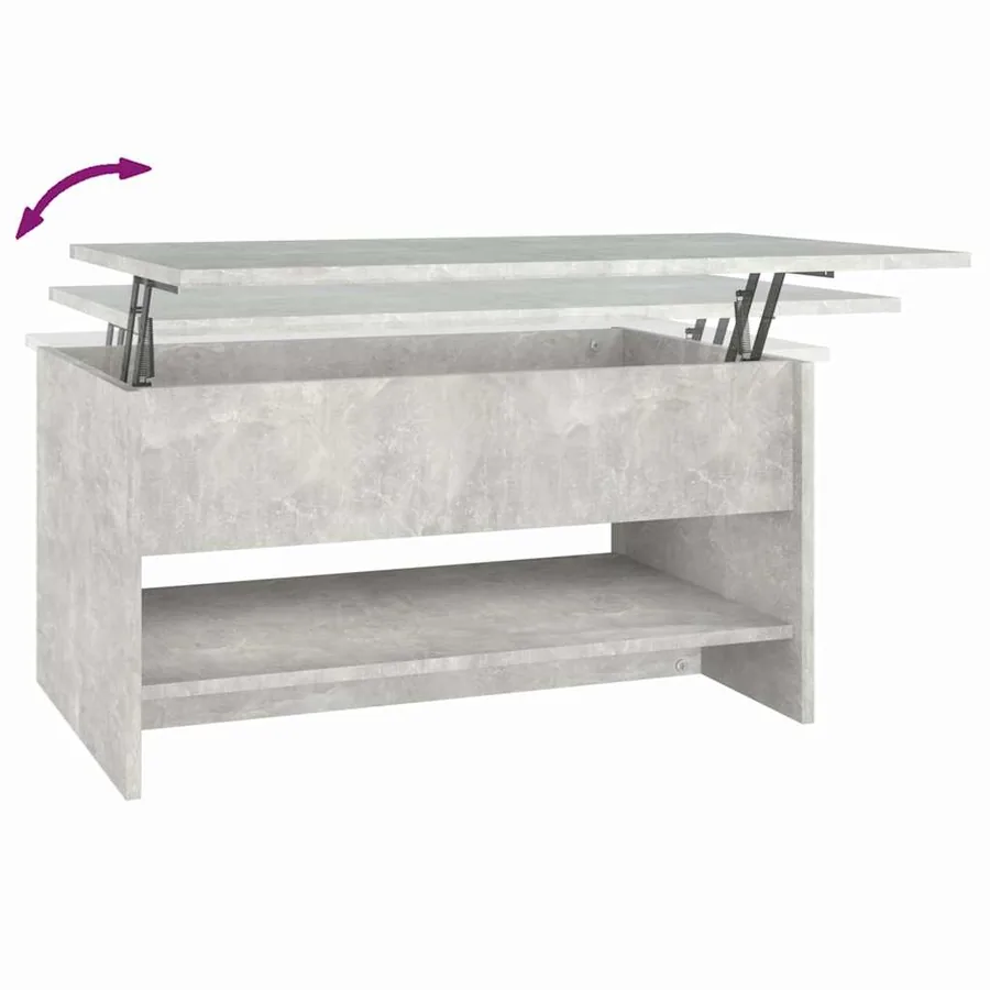Table basse Gris béton 80x50x40 cm Bois d'ingénierie - 8