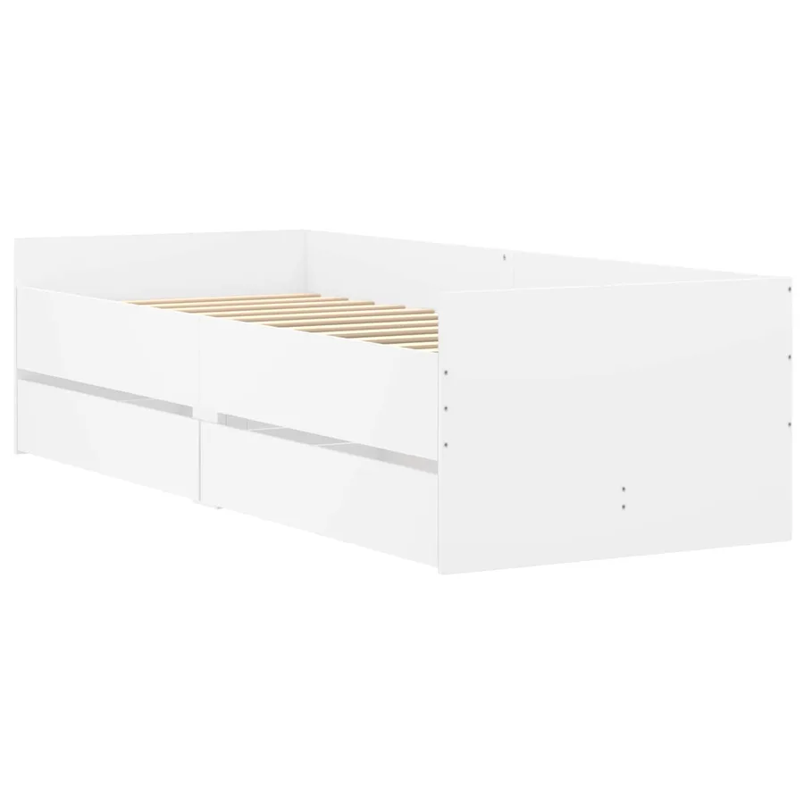 Cadre de lit avec rangement Blanc 80 x 200 cm Bois d'ingénierie - 3