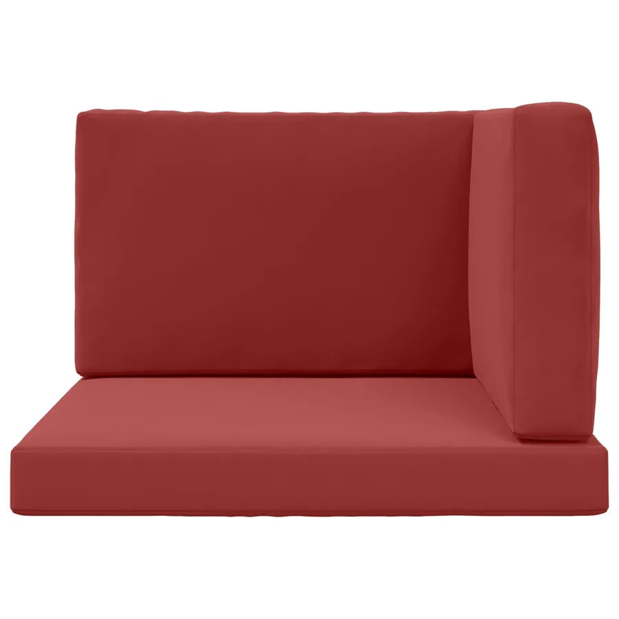 Coussin de canapé d'extérieur 3 pcs Bordeaux Polyester - 6