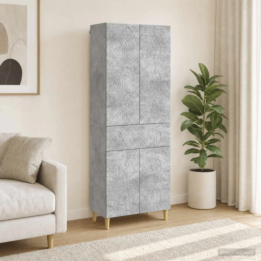 Ensemble de Meubles 2 pcs Gris béton Bois d'ingénierie