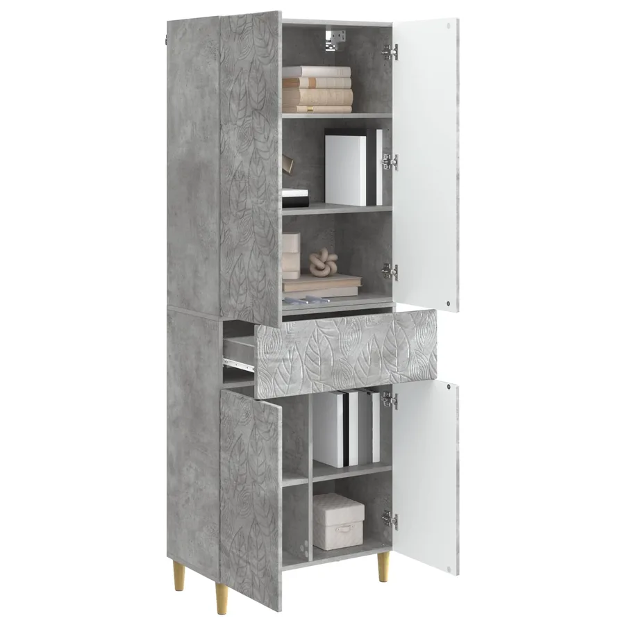 Ensemble de Meubles 2 pcs Gris béton Bois d'ingénierie - 3