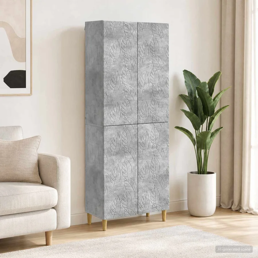 Ensemble de Meubles 2 pcs Gris béton Bois d'ingénierie