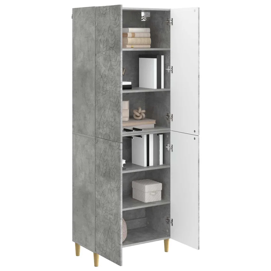Ensemble de Meubles 2 pcs Gris béton Bois d'ingénierie - 3