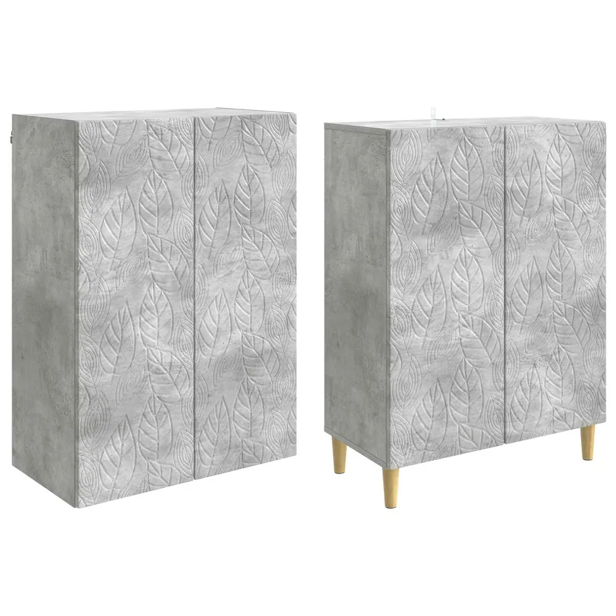 Ensemble de Meubles 2 pcs Gris béton Bois d'ingénierie - 4