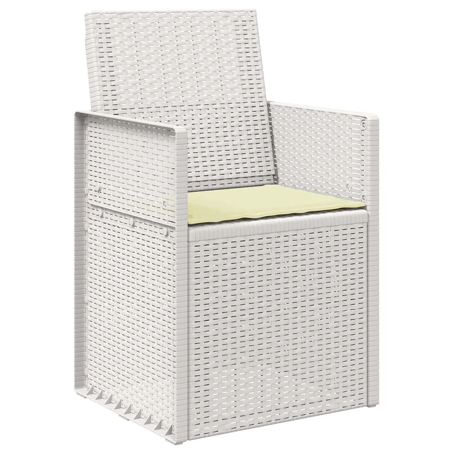 Chaises de jardin salle à manger 2 pcs Blanc et crème PP - 4
