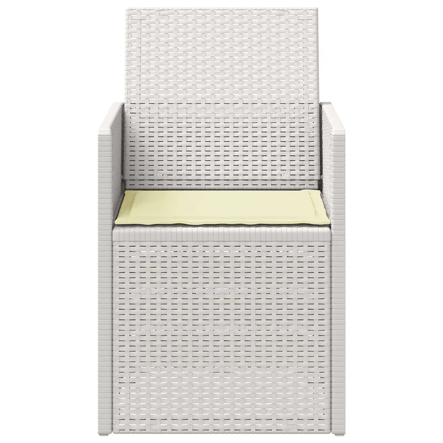 Chaises de jardin salle à manger 2 pcs Blanc et crème PP - 5