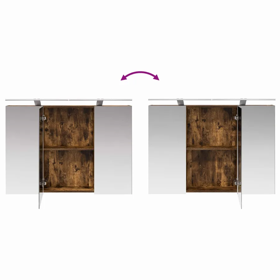 Ensemble d'armoire de salle de bain 4 pcs Chêne fumé - 12