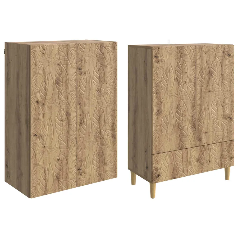 Ensemble de Meubles 2 pc Chêne artisanal Bois d'ingénierie - 4
