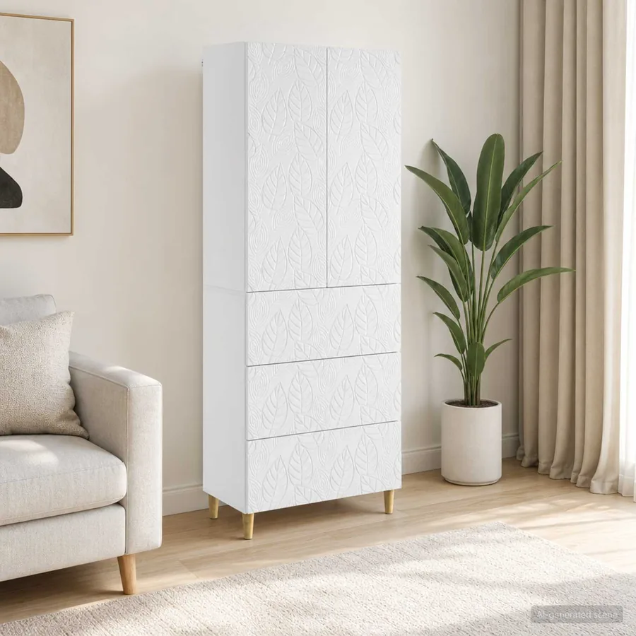 Ensemble de Meubles 2 pcs Blanc brillant 66 x 34,5 x 90 cm