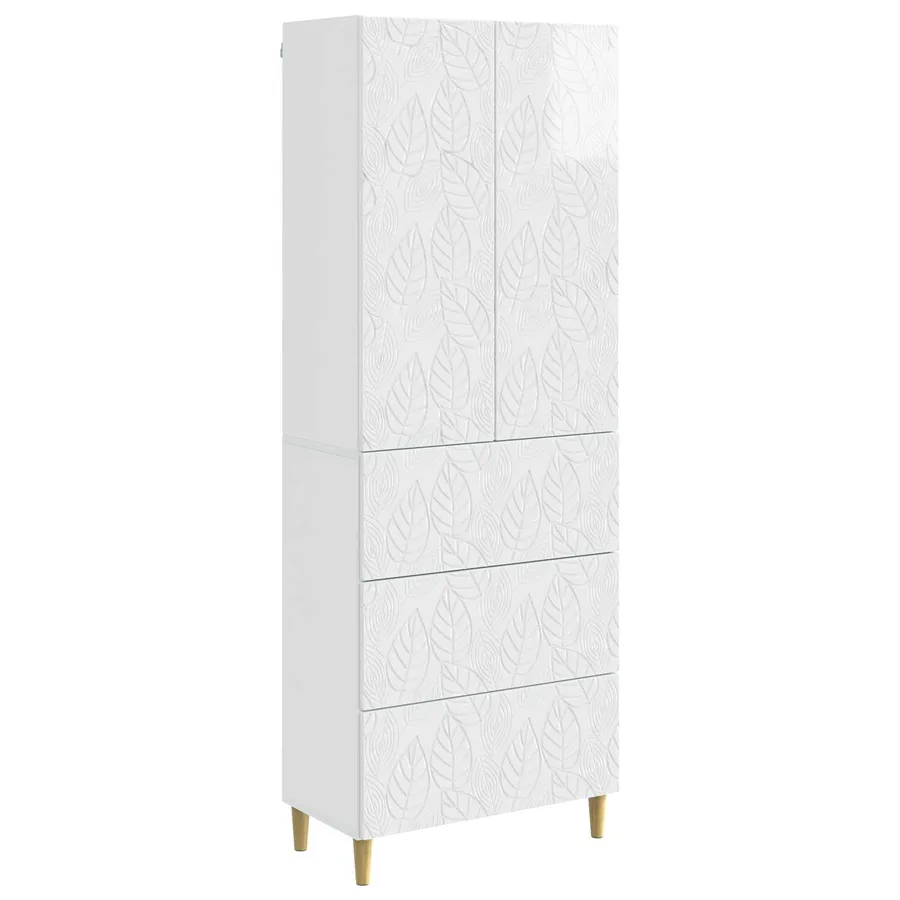 Ensemble de Meubles 2 pcs Blanc brillant 66 x 34,5 x 90 cm - 2
