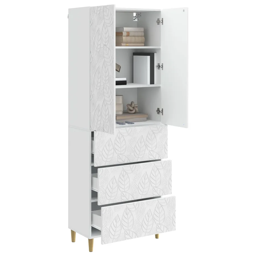 Ensemble de Meubles 2 pcs Blanc brillant 66 x 34,5 x 90 cm - 3