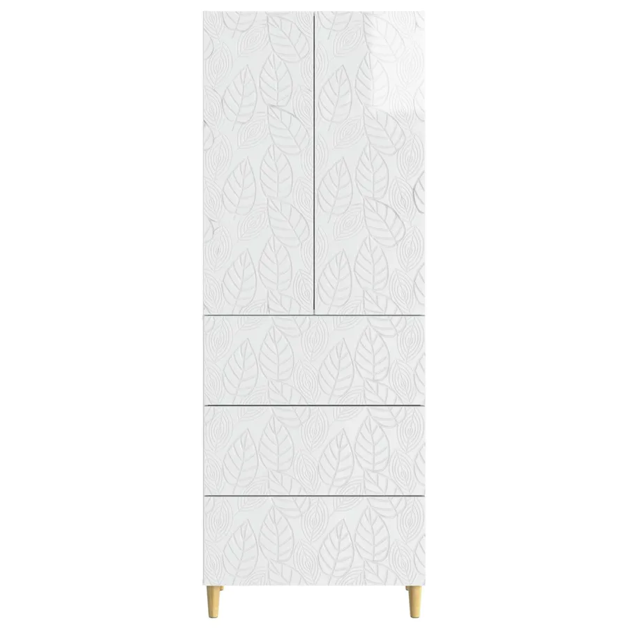 Ensemble de Meubles 2 pcs Blanc brillant 66 x 34,5 x 90 cm - 5