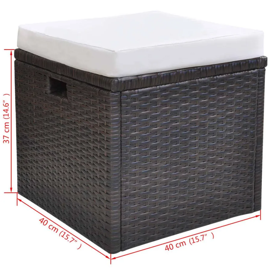 Ensemble à manger d'extérieur avec coussins 6pcs Résine tressée - 11