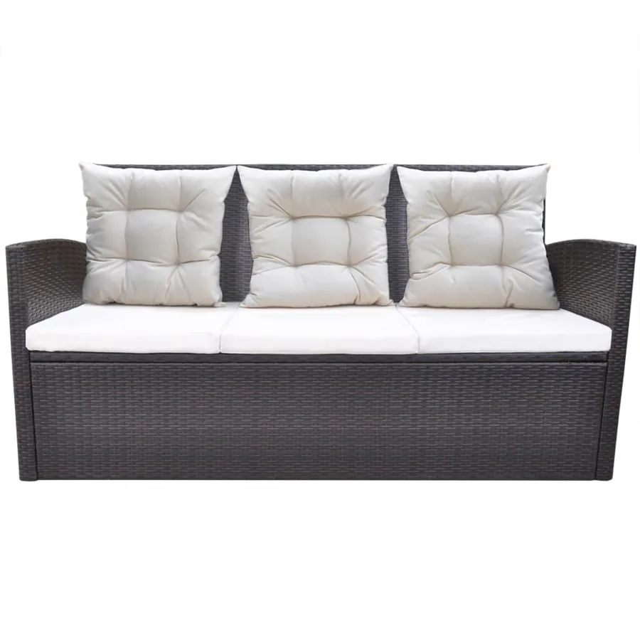 Ensemble à manger d'extérieur avec coussins 6pcs Résine tressée - 4