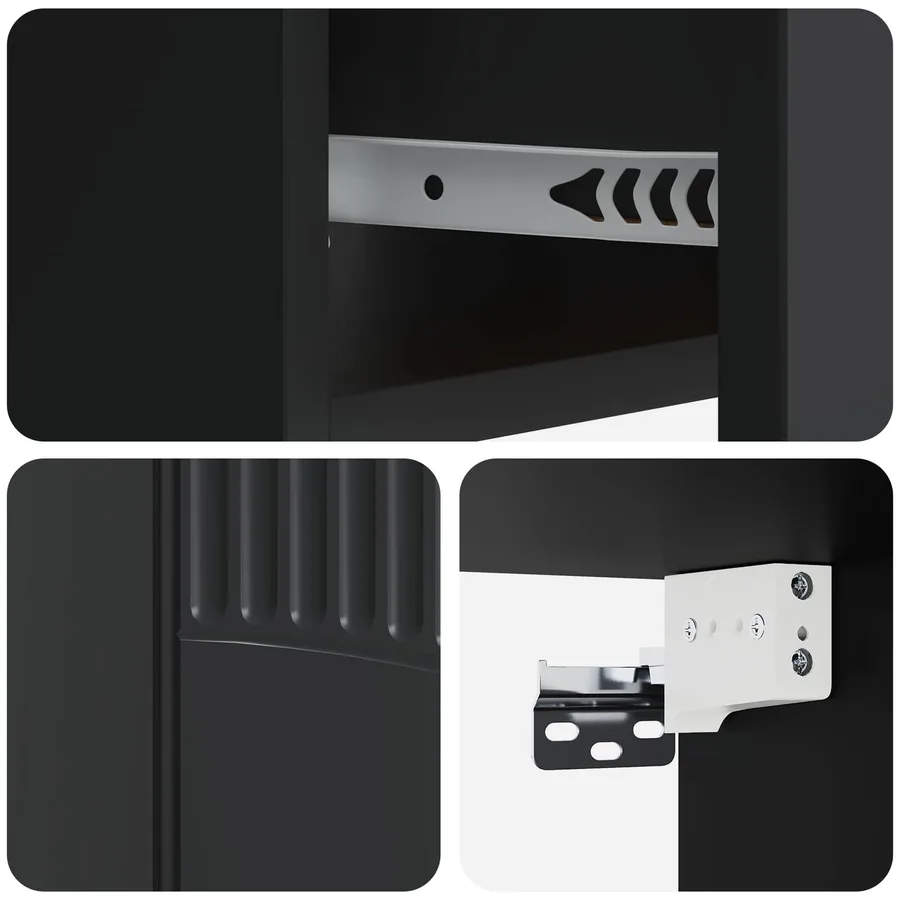 Cabinet de chevet mural 2 pcs Noir 49 x 34,5 x 20 cm - 10