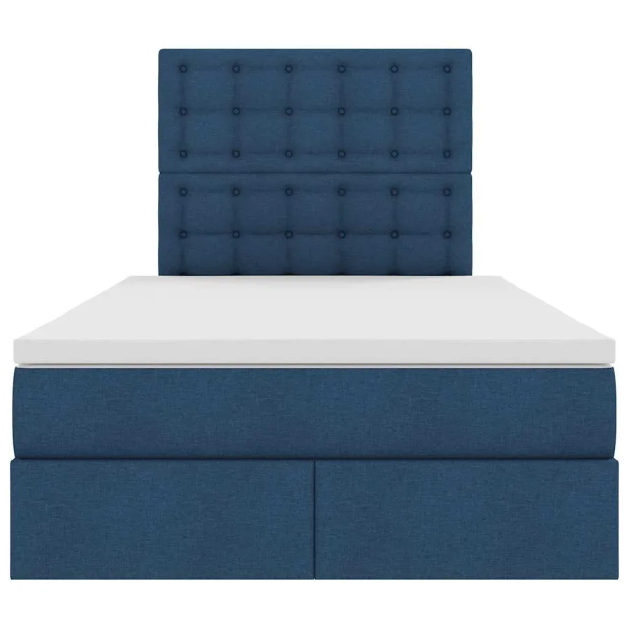 Lit avec rangement et matelas Bleu 120 x 190 cm tissu - 7