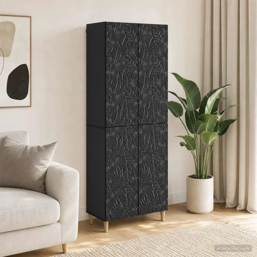 Ensemble de Meubles 2 pcs Noir Bois d'ingénierie