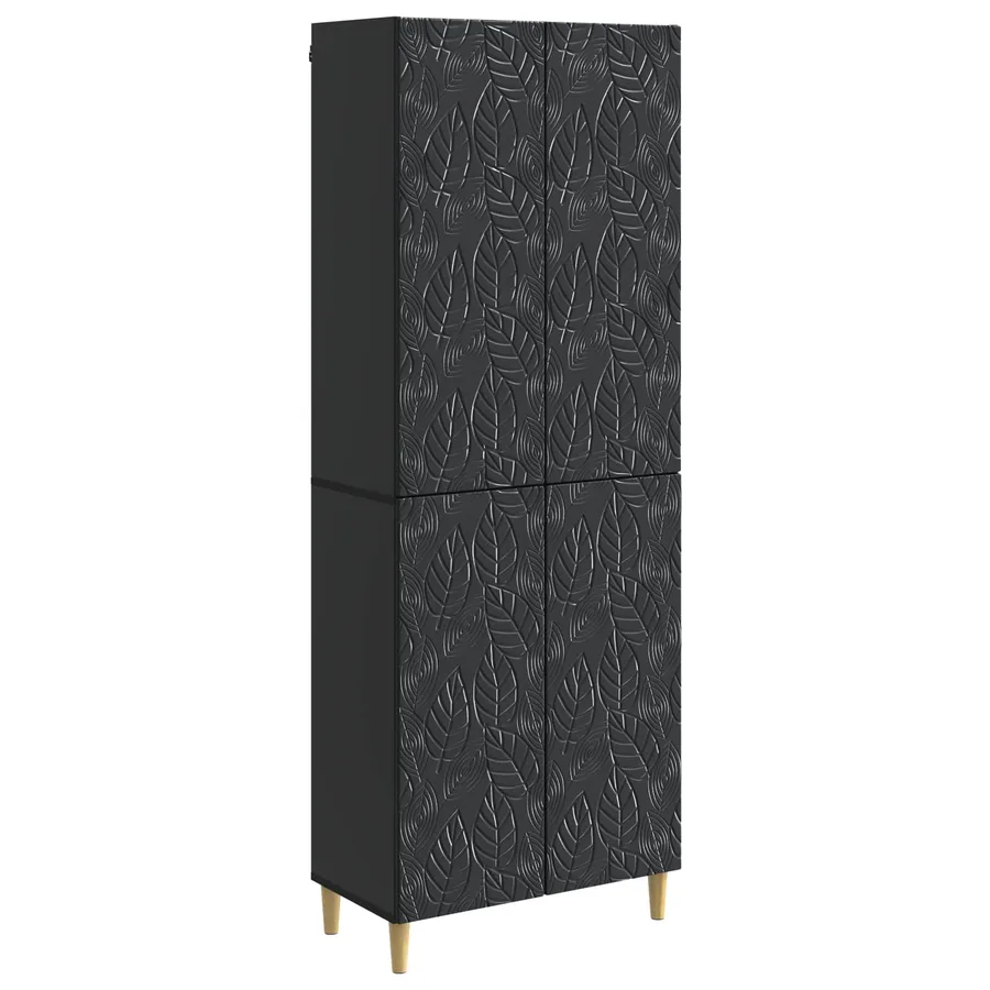 Ensemble de Meubles 2 pcs Noir Bois d'ingénierie - 2