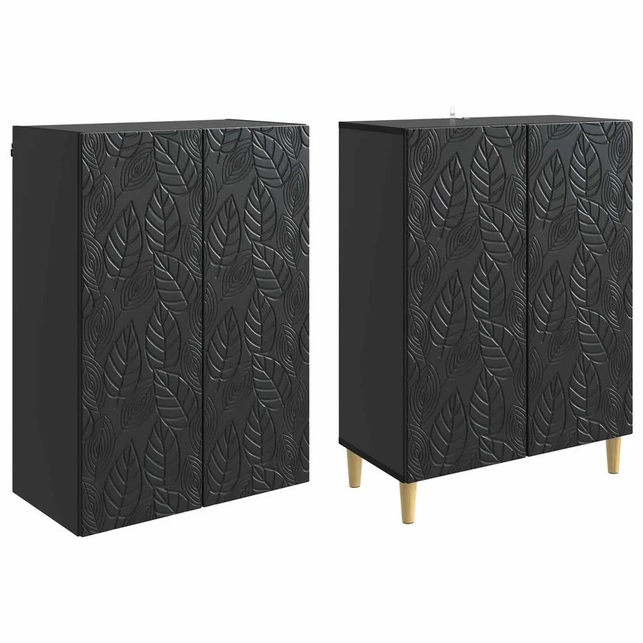 Ensemble de Meubles 2 pcs Noir Bois d'ingénierie - 4