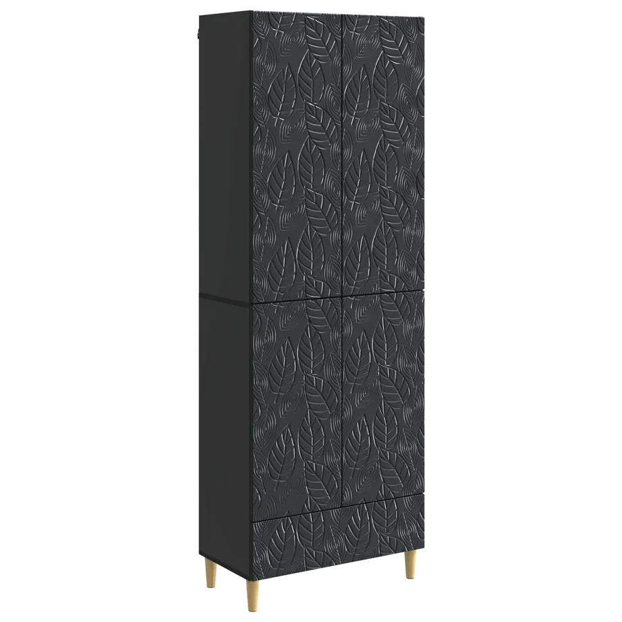 Ensemble de Meubles 2 pcs Noir Bois d'ingénierie - 2