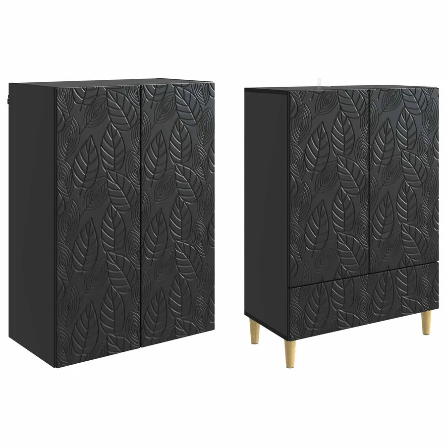 Ensemble de Meubles 2 pcs Noir Bois d'ingénierie - 4