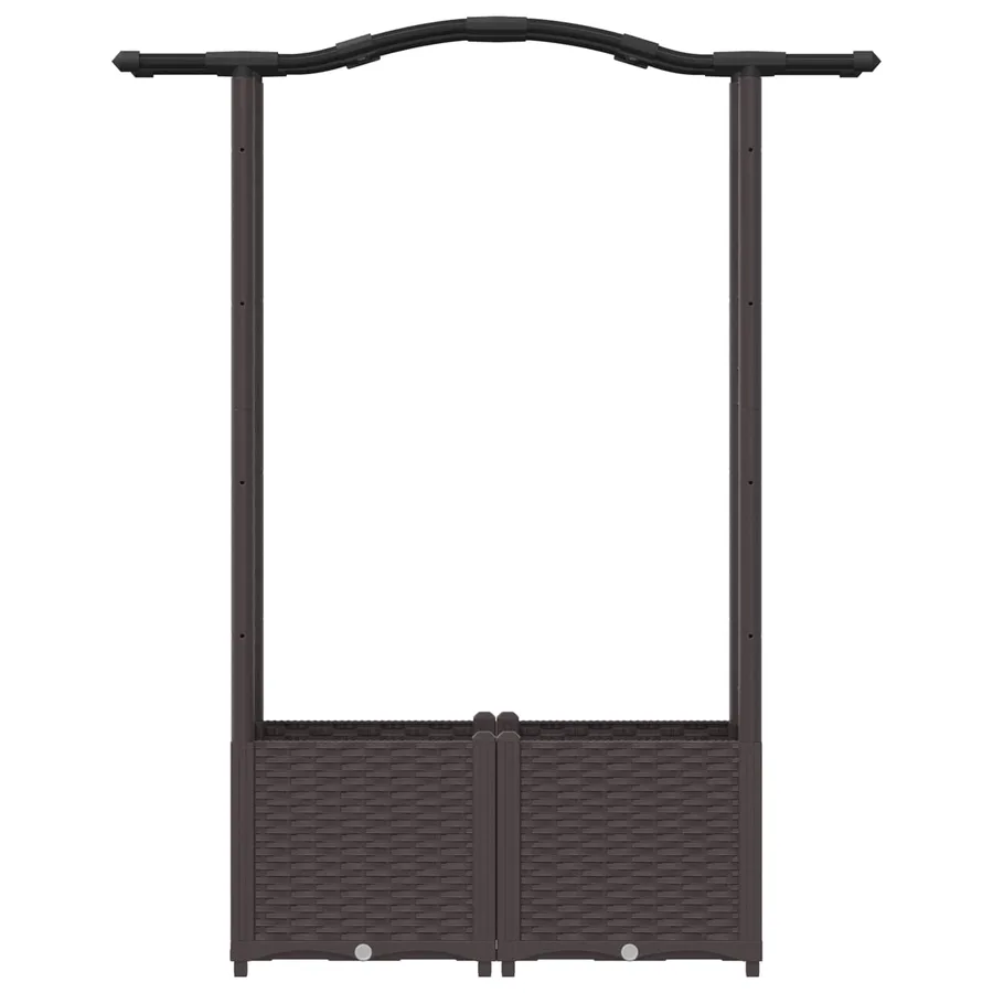 Lit Élevé avec Treillis et Toit Marron 125 x 40 x 138 cm PP - 4