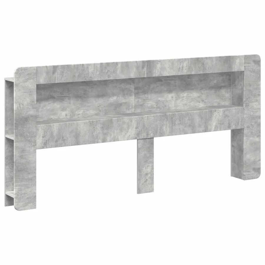 Cabinet de Tête de Lit Gris béton Bois d’ingénierie - 2