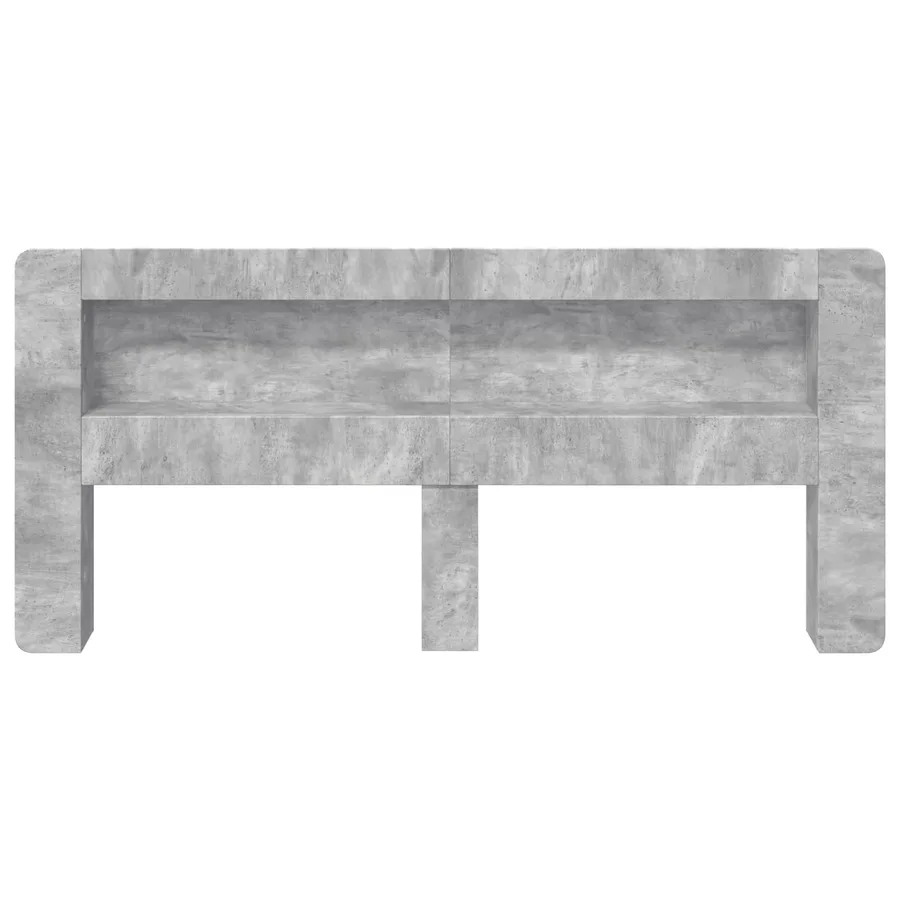 Cabinet de Tête de Lit Gris béton Bois d’ingénierie - 5