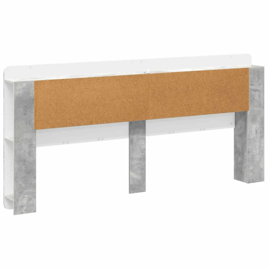 Cabinet de Tête de Lit Gris béton Bois d’ingénierie - 7
