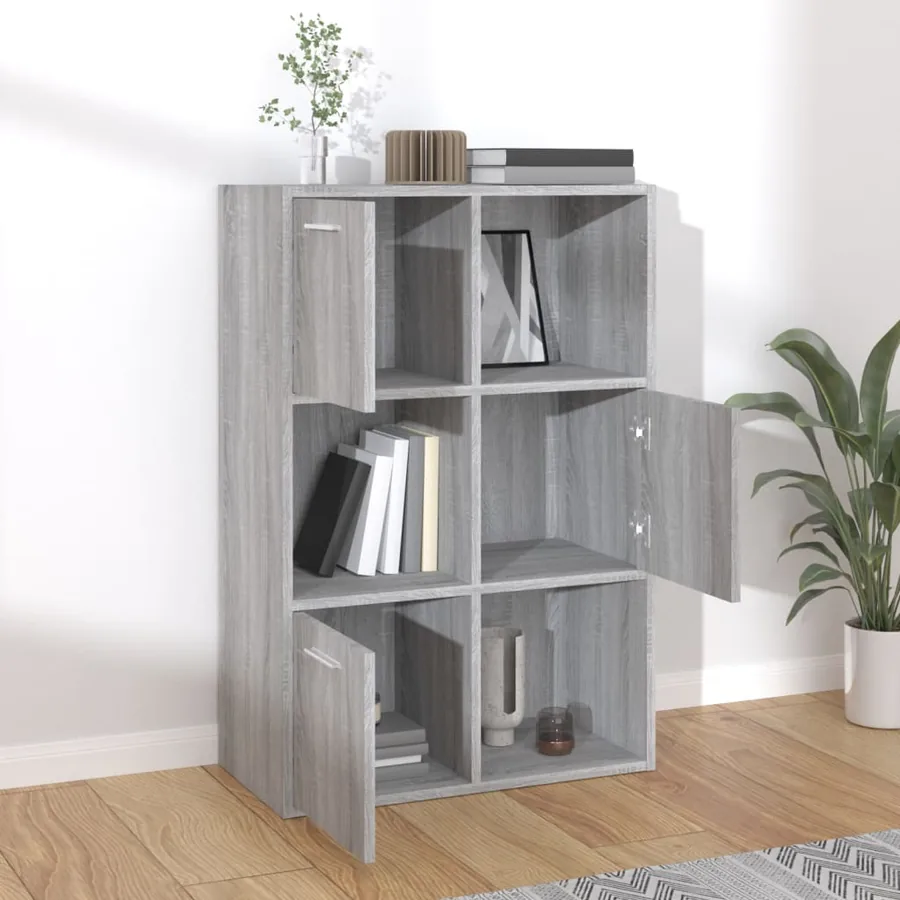 Armoire de rangement Sonoma gris 60x29,5x90 cm - 7