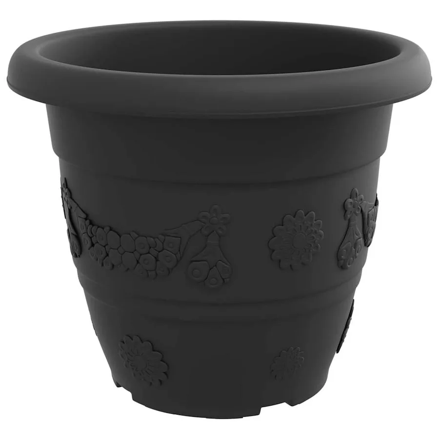 Pot à fleurs rond 24 pcs Noir Ø 39 x 32 cm Plastique - 5