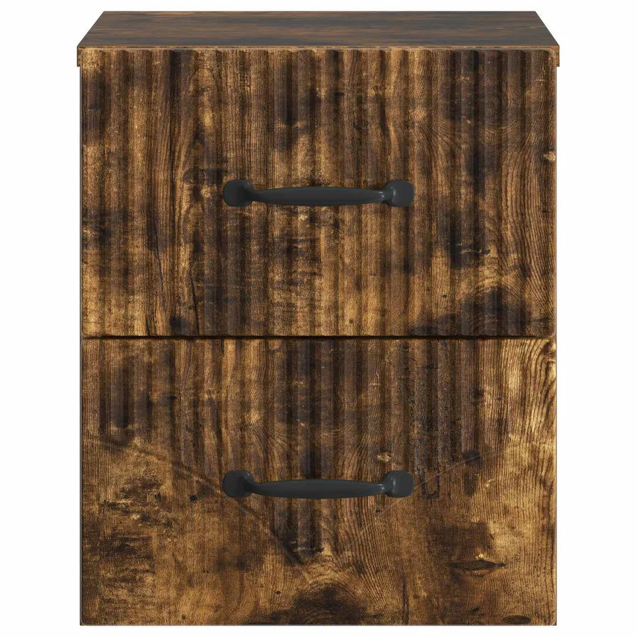 Cabinet de chevet mural Chêne fumé 34,5 x 33 x 40 cm - 5