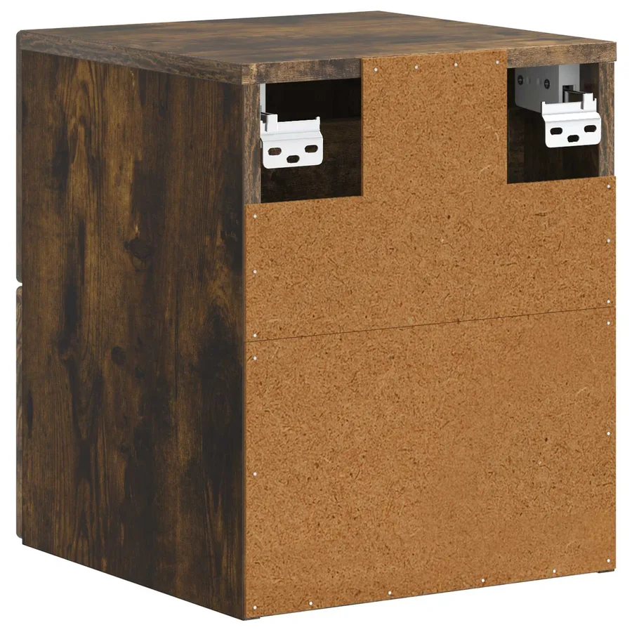 Cabinet de chevet mural Chêne fumé 34,5 x 33 x 40 cm - 7