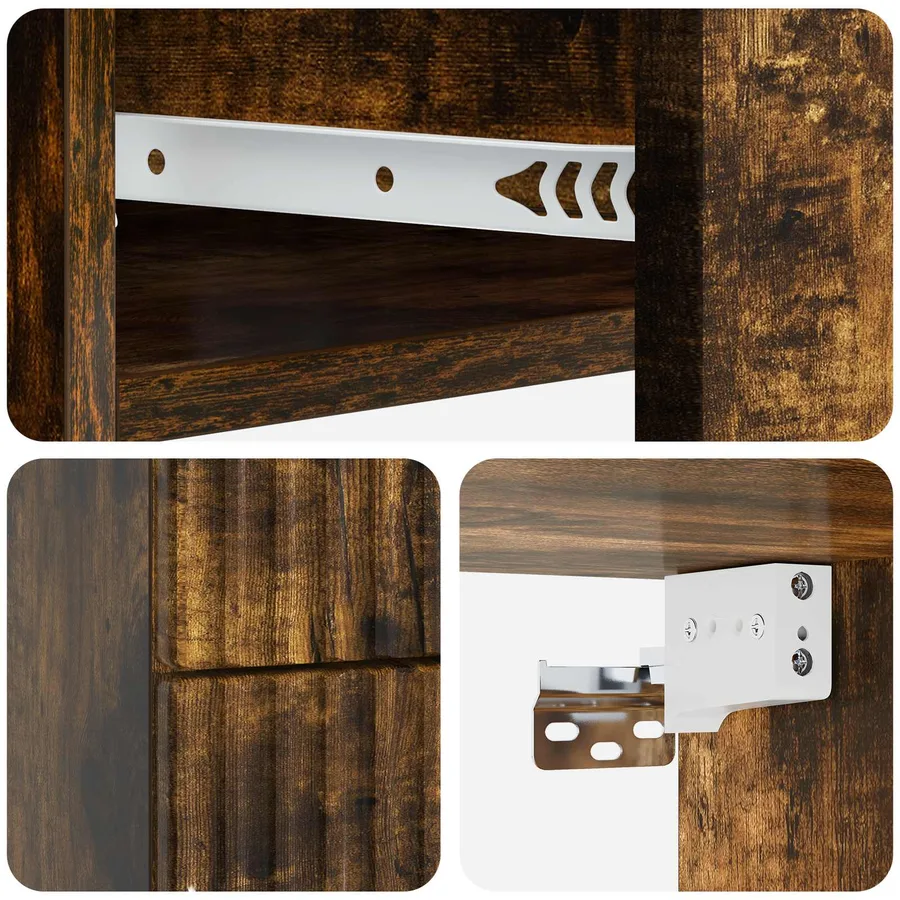 Cabinet de chevet mural Chêne fumé 34,5 x 33 x 40 cm - 8