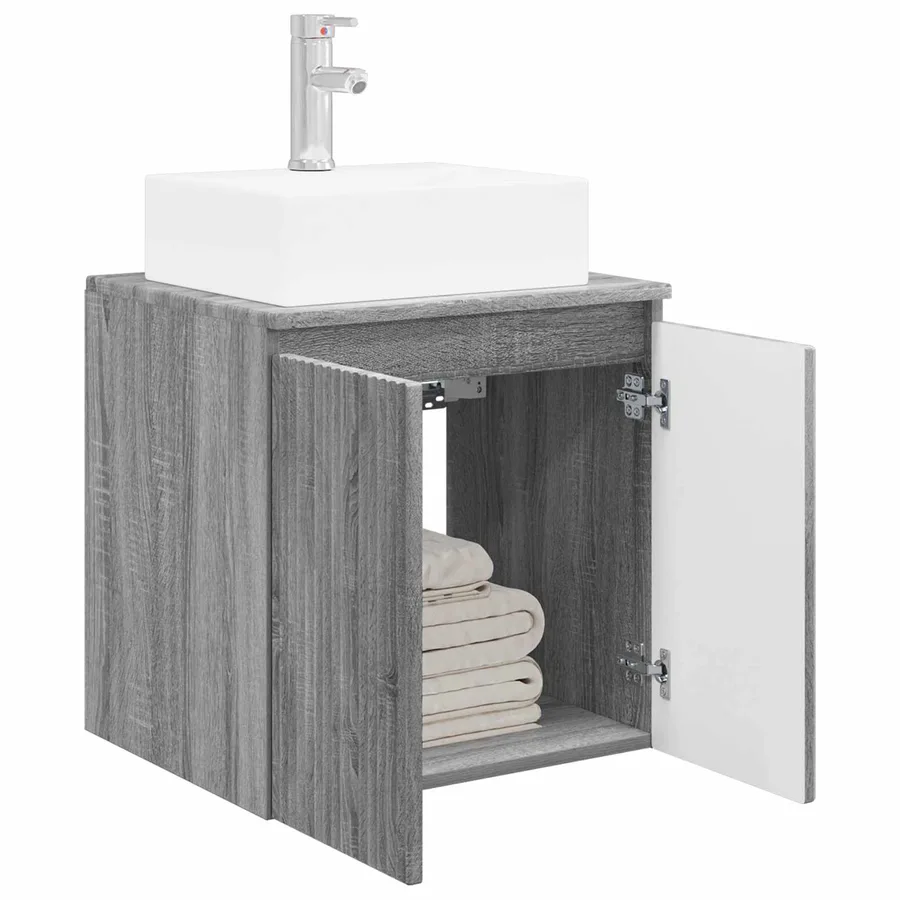 Vanité de lavabo mural Sonoma gris 49,5 x 41 x 62,5 cm - 3