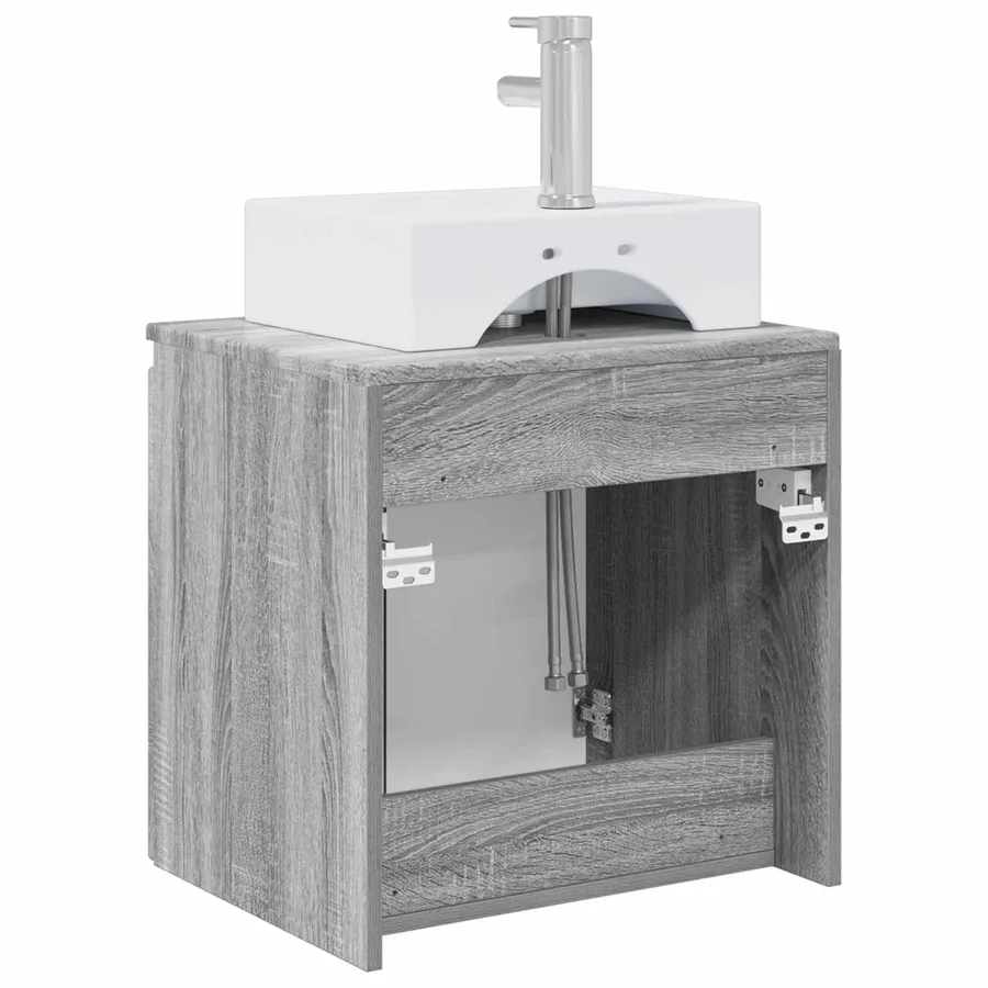 Vanité de lavabo mural Sonoma gris 49,5 x 41 x 62,5 cm - 5