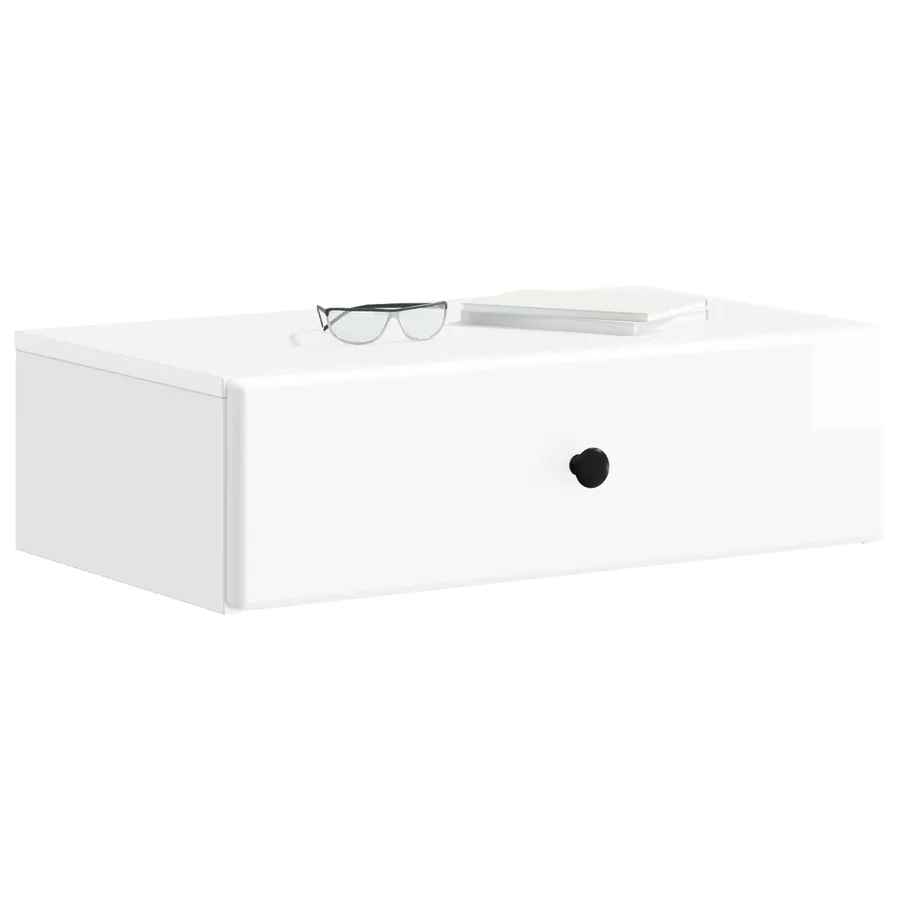 Table d'appoint murale Blanc brillant 59 x 34,5 x 17 cm - 3