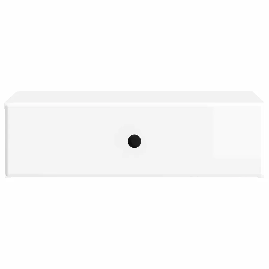 Table d'appoint murale Blanc brillant 59 x 34,5 x 17 cm - 5