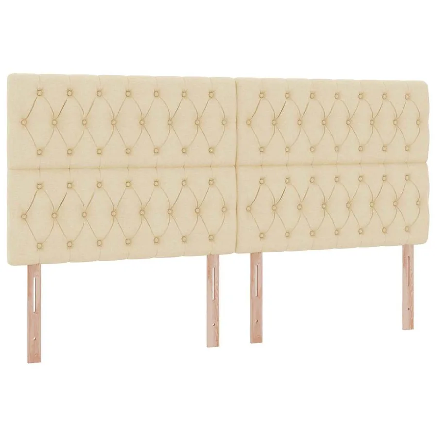 Lit avec rangement et matelas Crème 200 x 200 cm tissu - 9