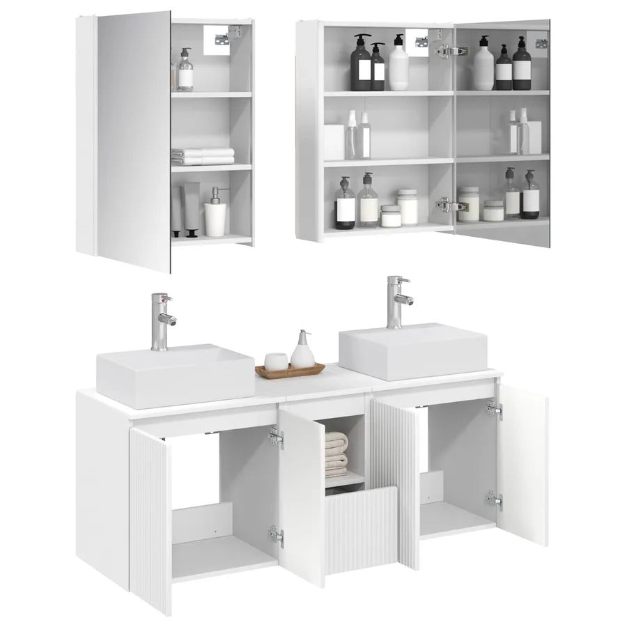 Ensemble d'armoire de salle de bain 5 pcs Blanc - 3
