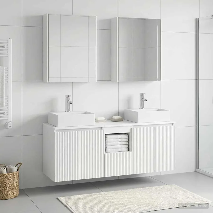 Ensemble d'armoire de salle de bain 5 pcs Blanc - 4