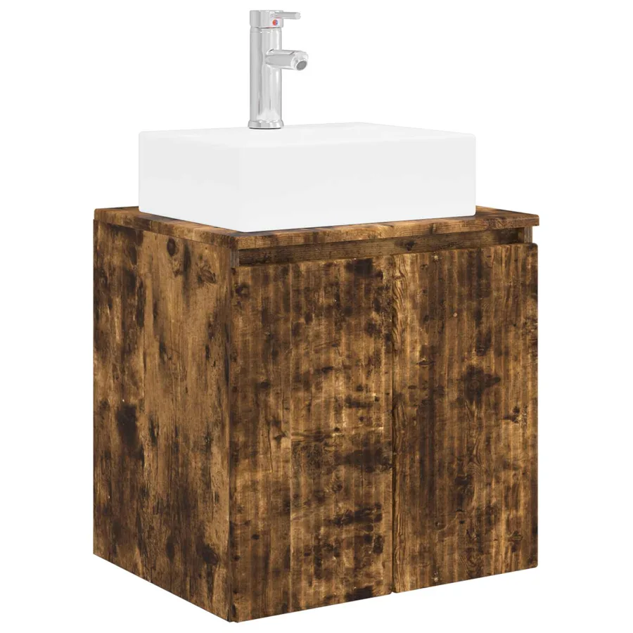Ensemble d'armoire de salle de bain 5 pcs Chêne fumé - 5