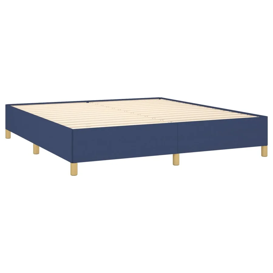Cadre de lit sans matelas bleu 160x200 cm tissu - 4
