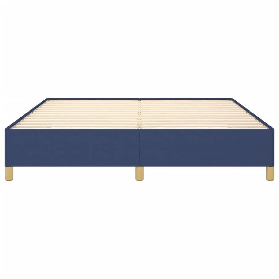 Cadre de lit sans matelas bleu 160x200 cm tissu - 5